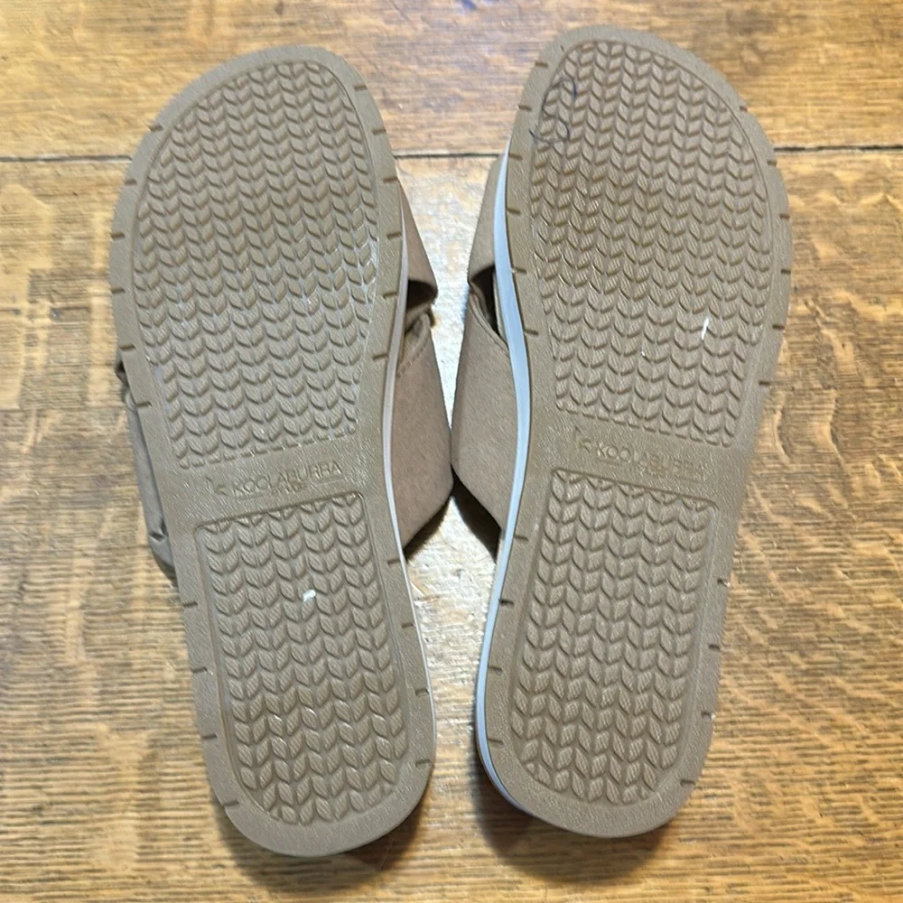Koolaburra by UGG Twist Detail Slide‎ Sandals tan suede sz 10